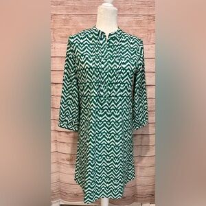 Gap dress small with green white and blue print.